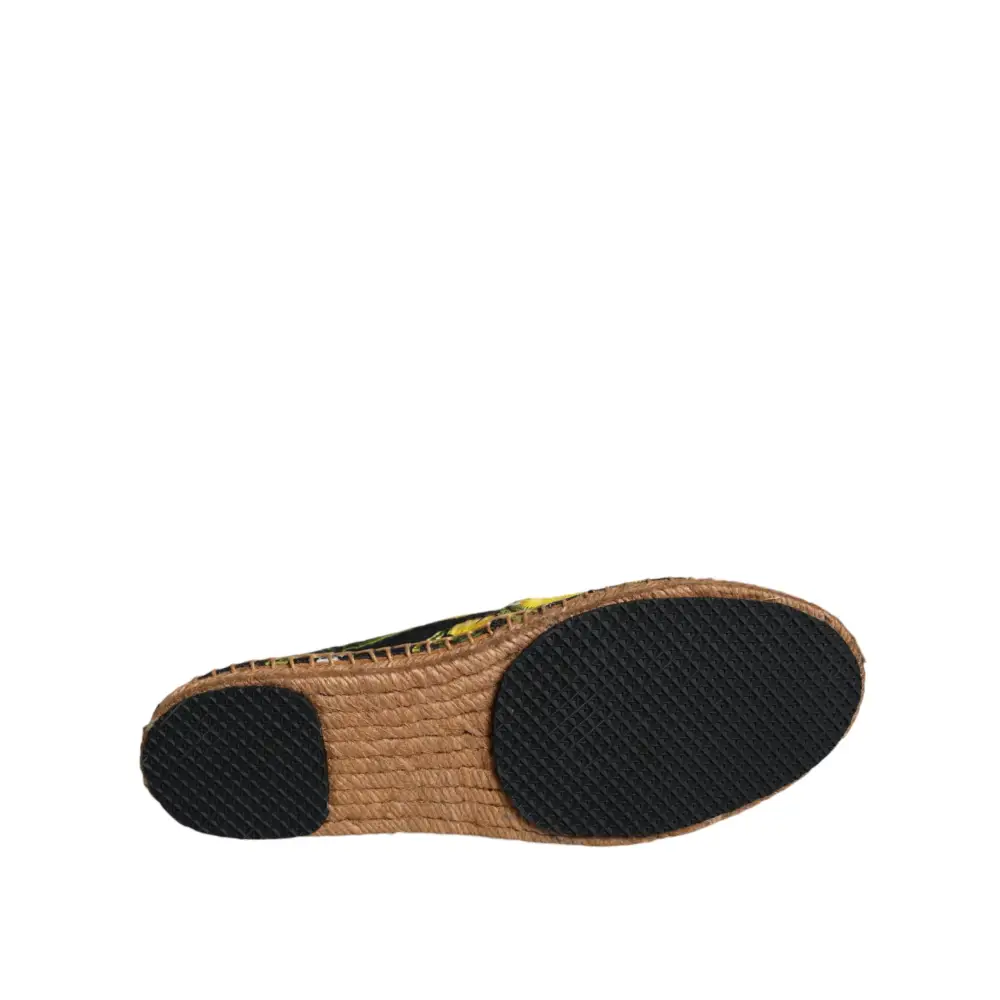 Dolce & Gabbana Multicolor Zitrone Slip On Espadrilles Schuhe - EU35/US4.5