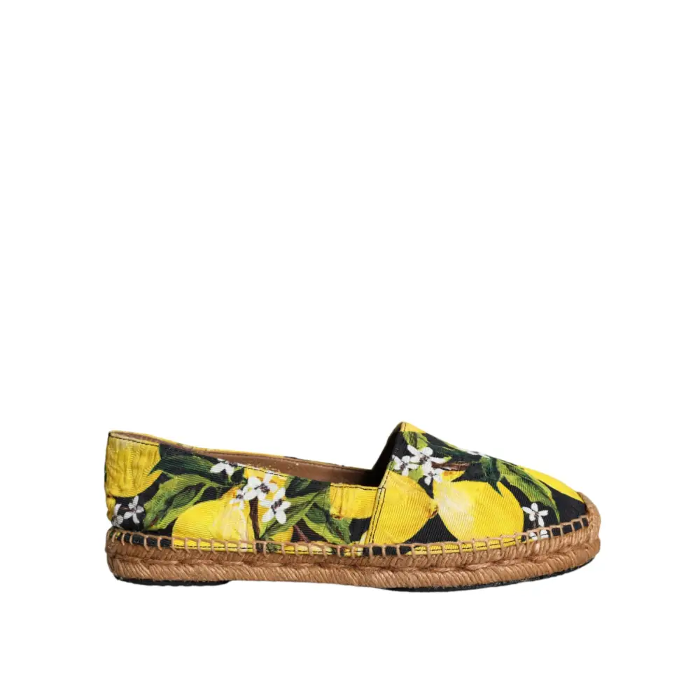 Dolce & Gabbana Multicolor Zitrone Slip On Espadrilles Schuhe - EU35/US4.5