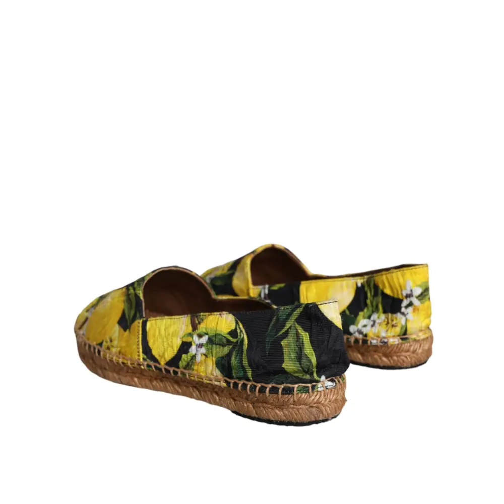 Dolce & Gabbana Multicolor Zitrone Slip On Espadrilles Schuhe - EU35/US4.5