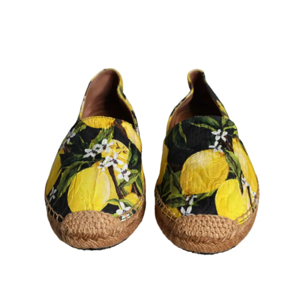 Dolce & Gabbana Multicolor Zitrone Slip On Espadrilles Schuhe - EU35/US4.5