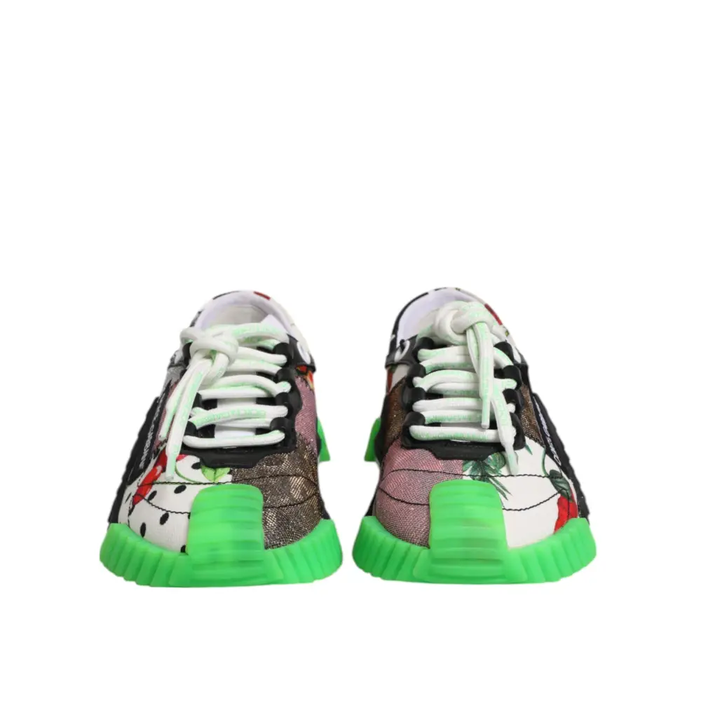 Dolce & Gabbana Multicor DG Logo Leopard Cherry Sneaker Schuhe