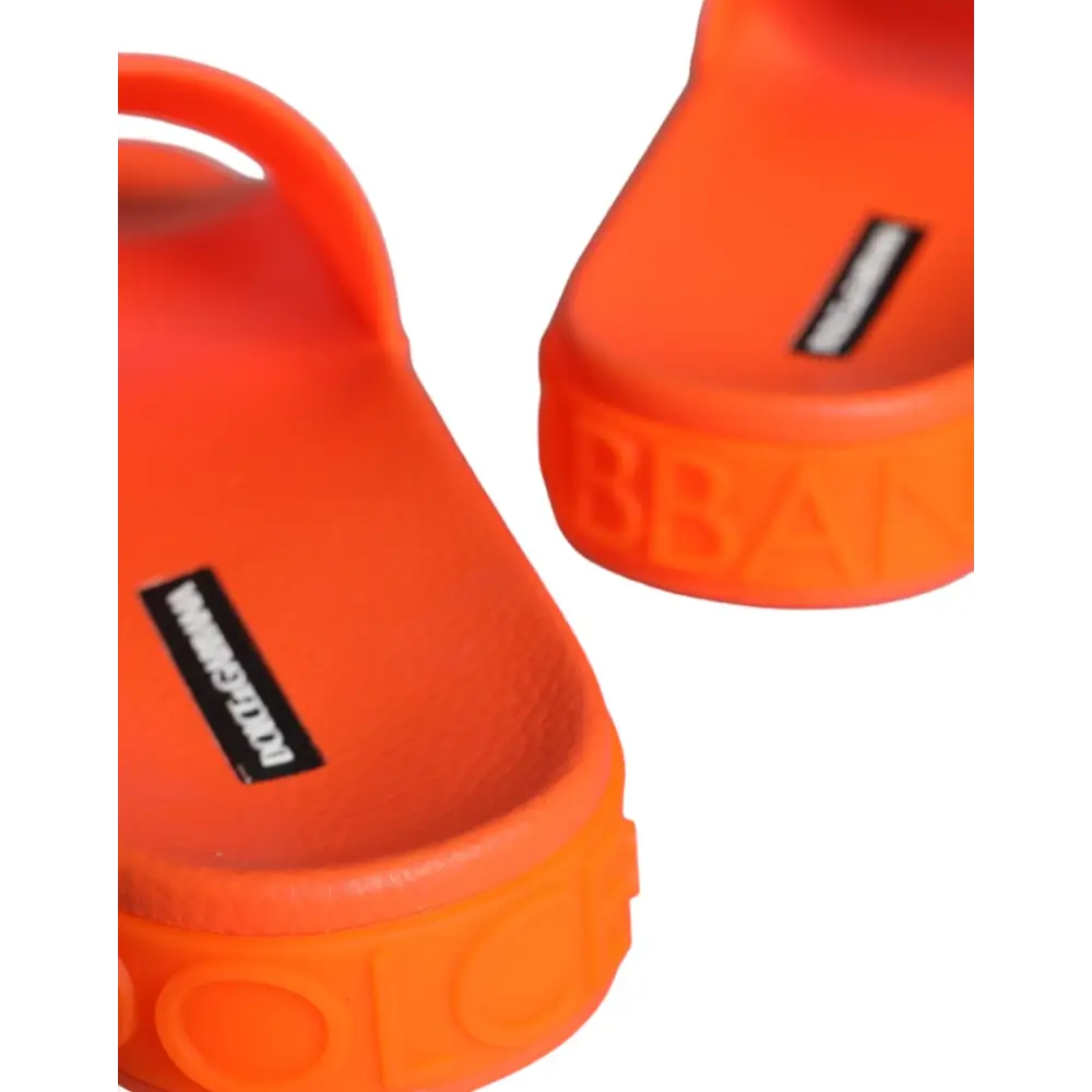 Dolce & Gabbana Orange Gummirutsche Sandalen Badeschuhe