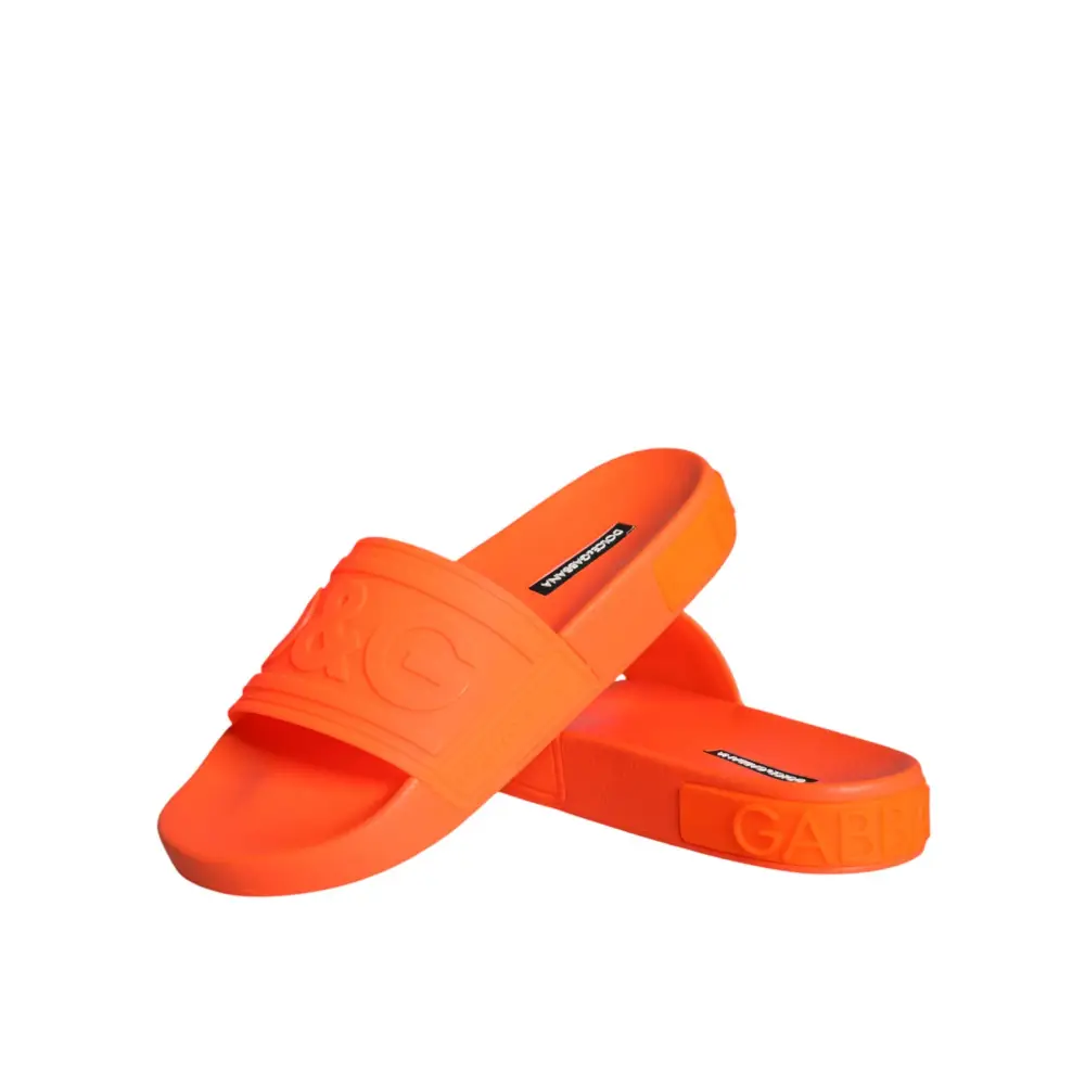 Dolce & Gabbana Orange Gummirutsche Sandalen Badeschuhe