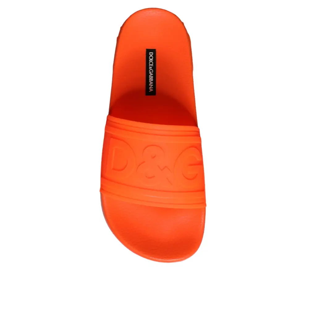 Dolce & Gabbana Orange Gummirutsche Sandalen Badeschuhe