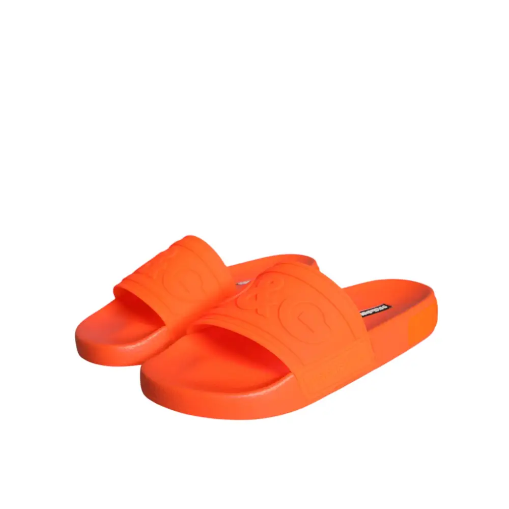 Dolce & Gabbana Orange Gummirutsche Sandalen Badeschuhe