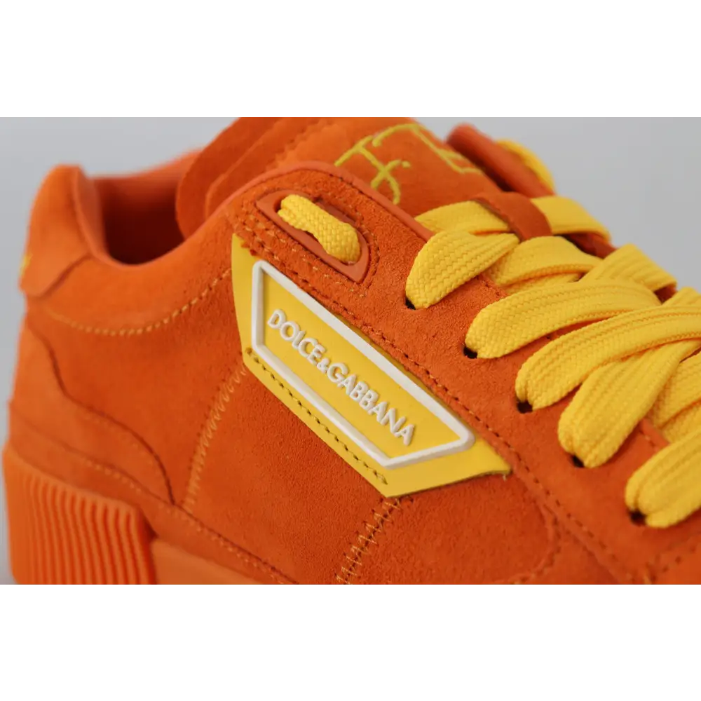 Dolce & Gabbana Orange Leder P.j. Tucker Turnschuhe Schuhe