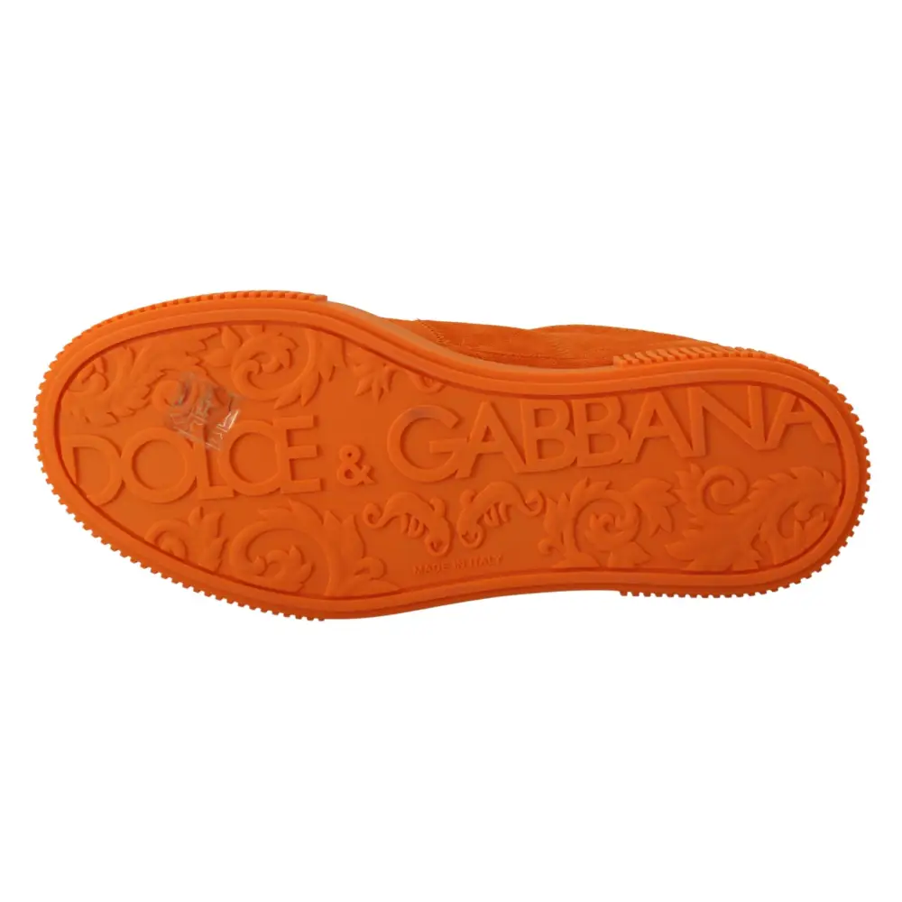 Dolce & Gabbana Orange Leder P.j. Tucker Turnschuhe Schuhe