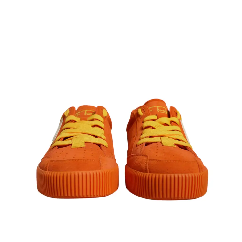Dolce & Gabbana Orange Miami Leder Low Top Turnschuhe Schuhe - EU40/US7