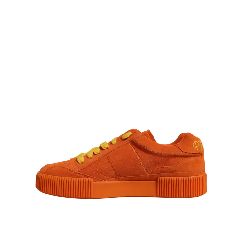 Dolce & Gabbana Orange Miami Leder Low Top Turnschuhe Schuhe - EU40/US7
