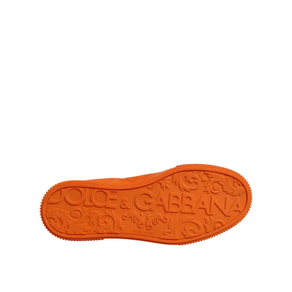 Dolce & Gabbana Orange Miami Leder Low Top Turnschuhe Schuhe - EU40/US7