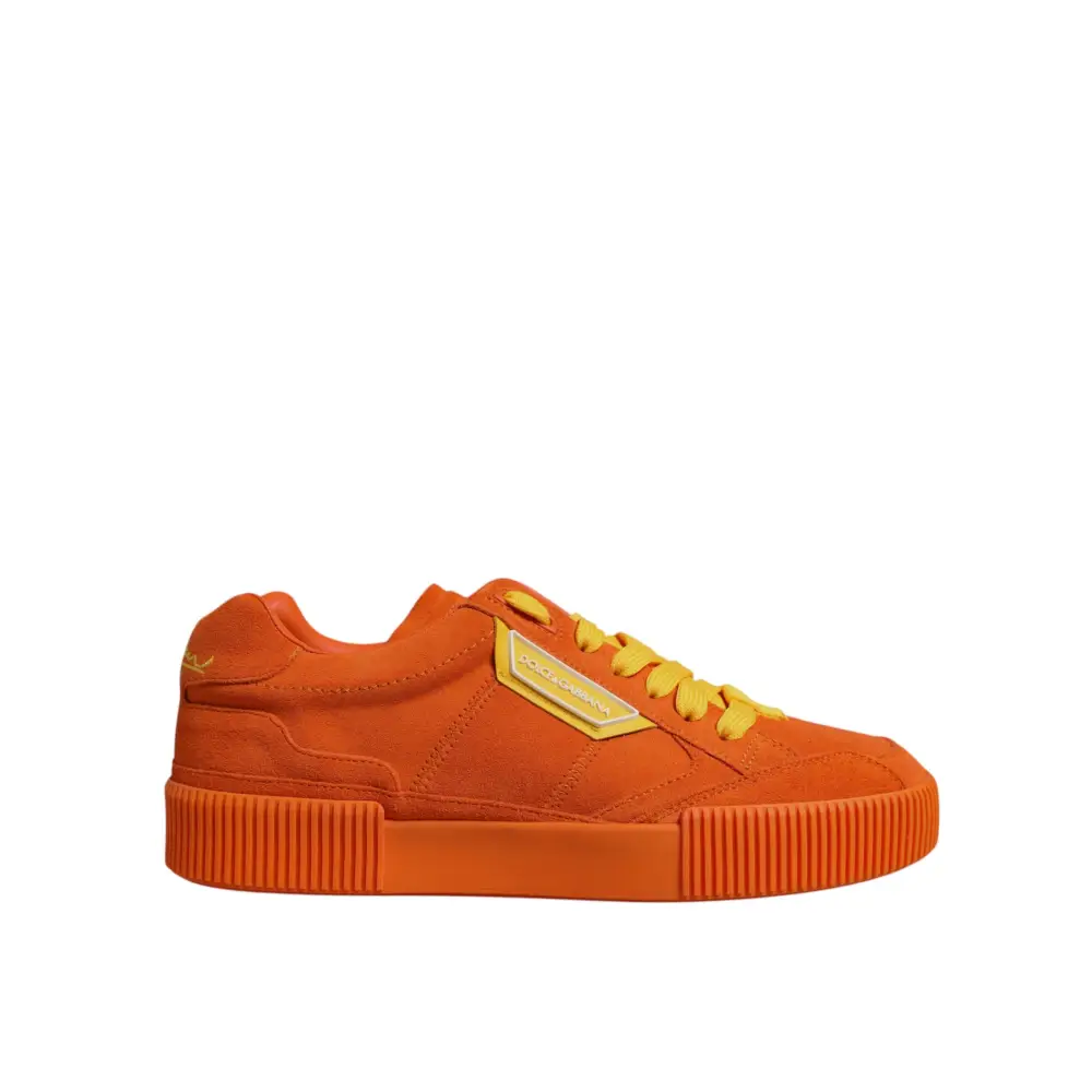Dolce & Gabbana Orange Miami Leder Low Top Turnschuhe Schuhe - EU40/US7