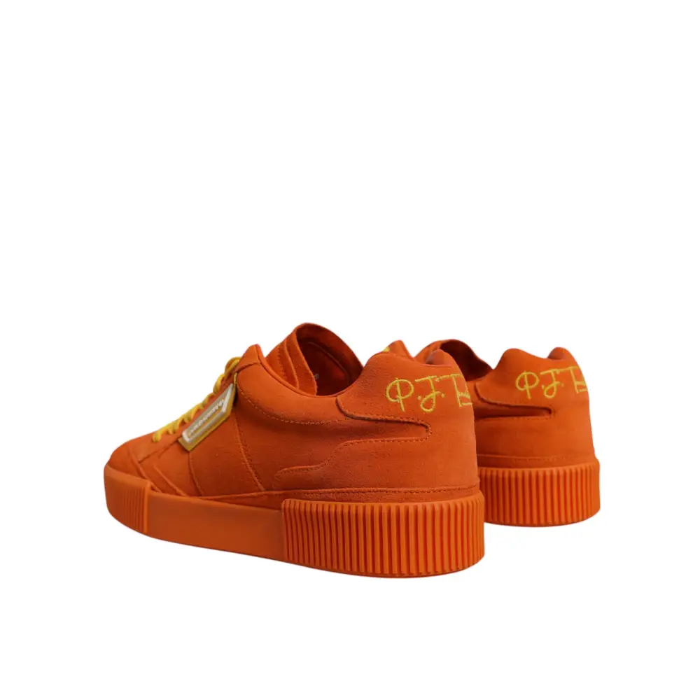 Dolce & Gabbana Orange Miami Leder Low Top Turnschuhe Schuhe - EU40/US7