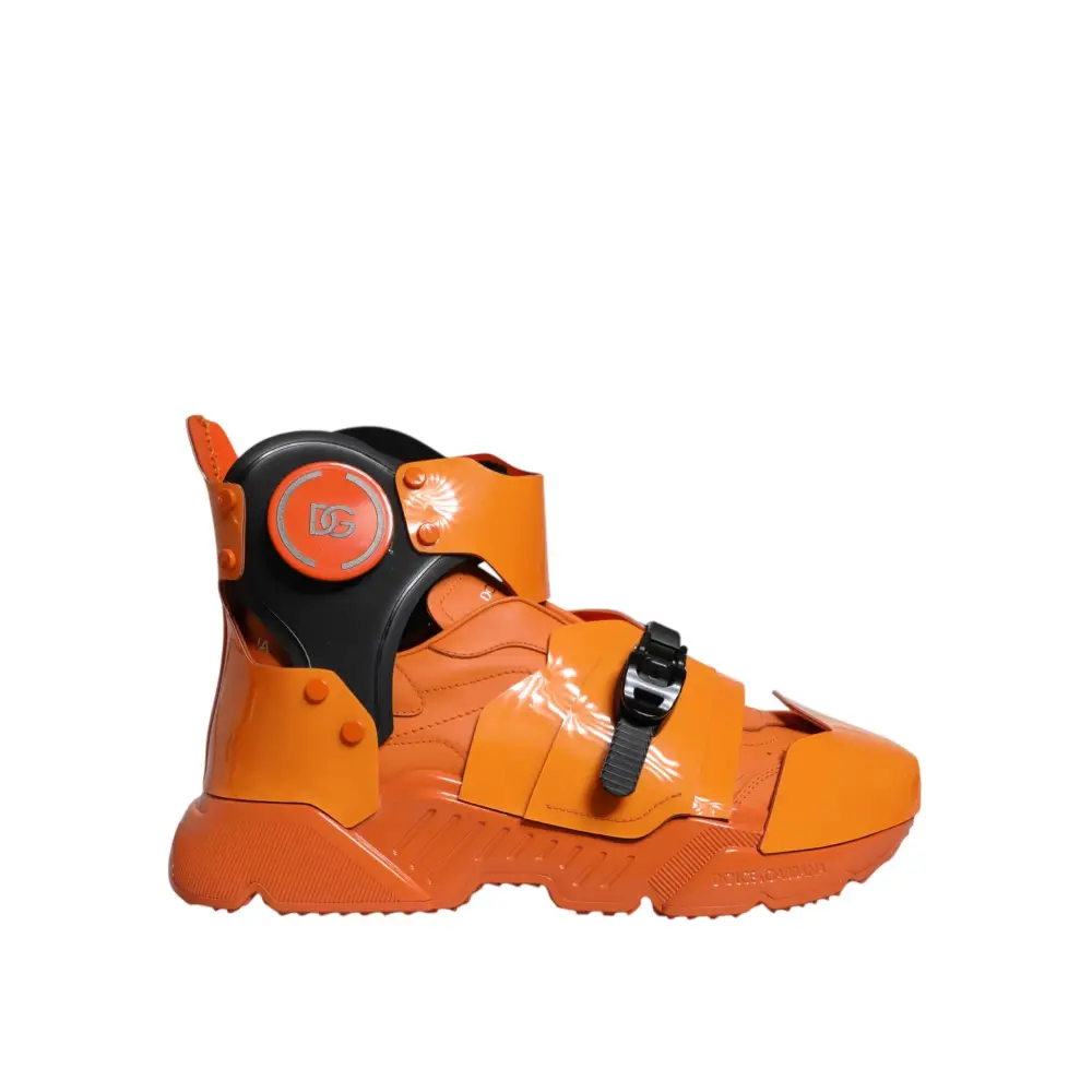 Dolce & Gabbana Orange Multi Panel klobige High Top Turnschuhe Schuhe - EU44/US11
