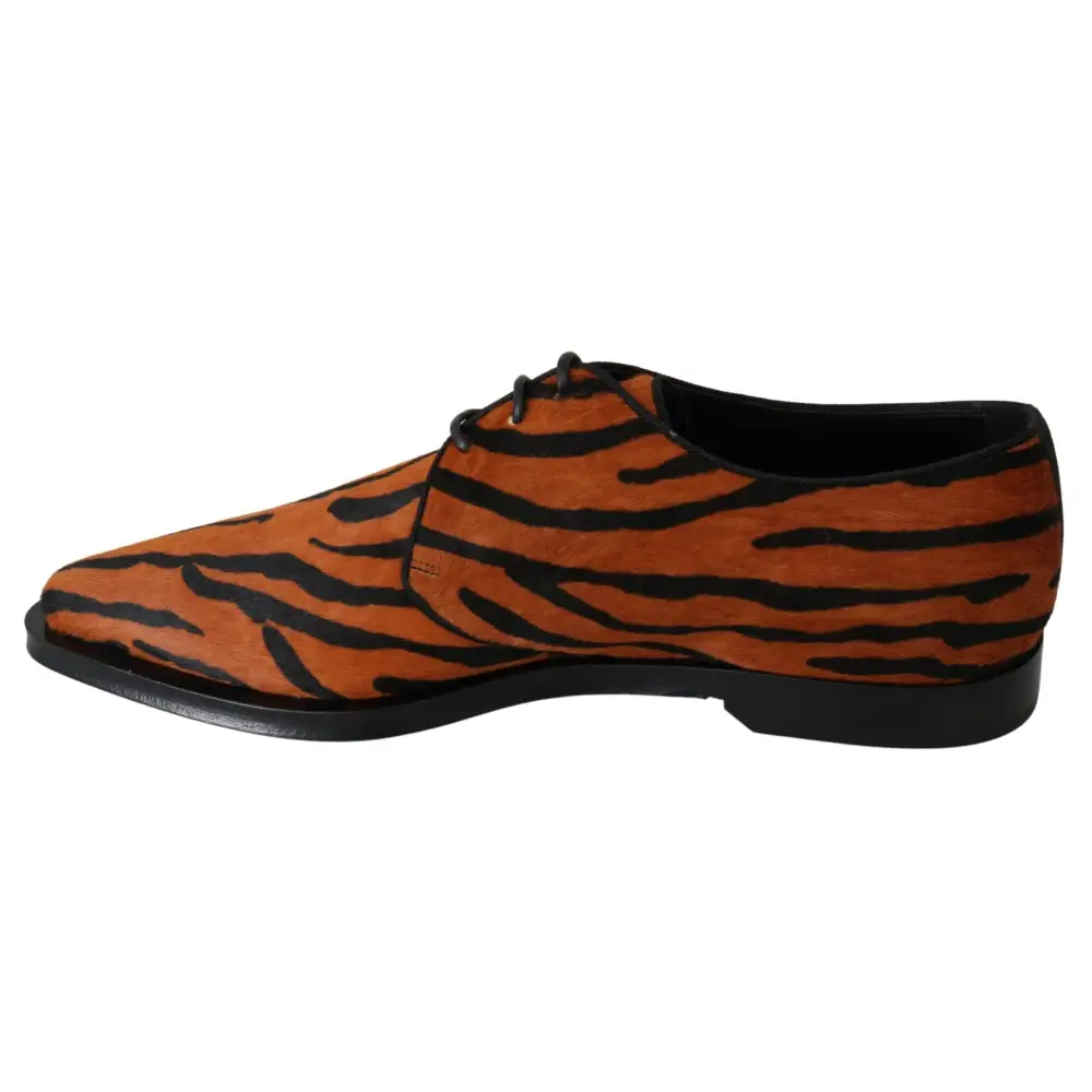 Dolce & Gabbana Orange Pony Haar Formal Kleid Broque Schuhe - EU41/US10.5