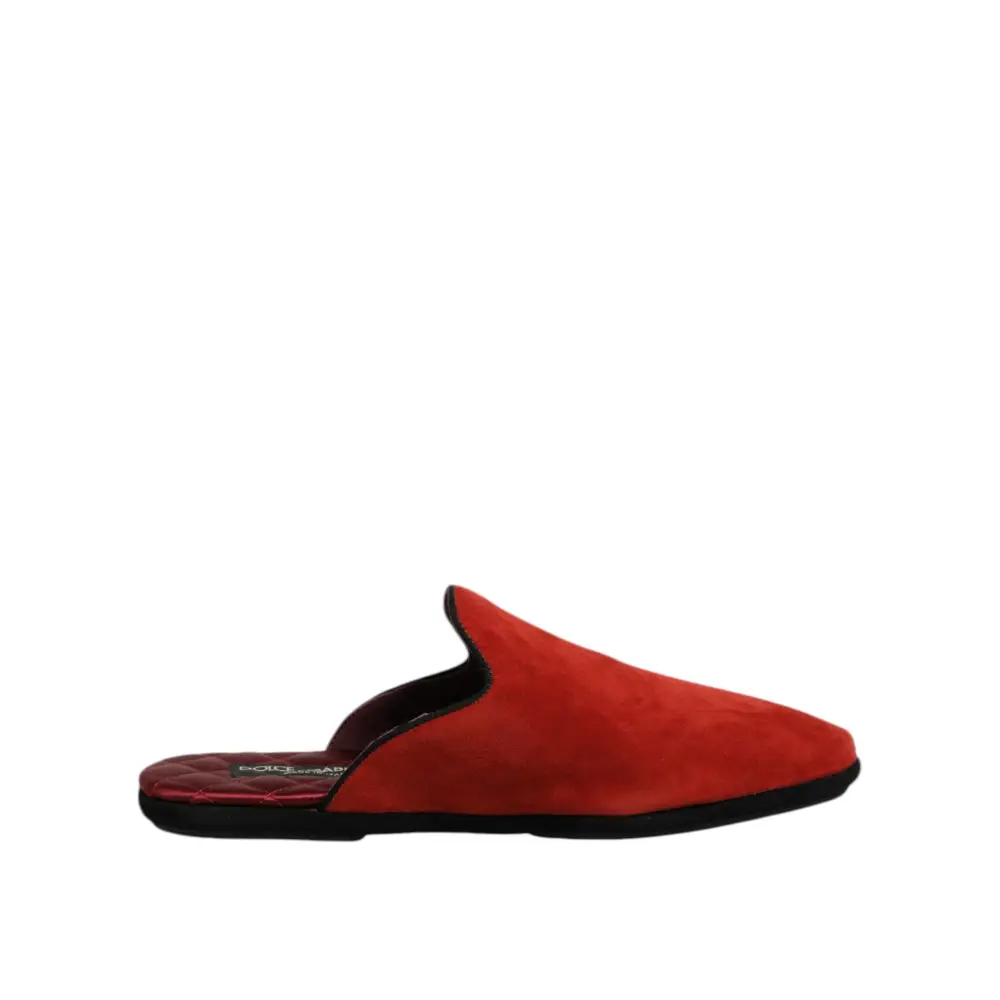 Dolce & Gabbana Orange Wildleder Pantoffeln Flach Hausschuhe - EU40/US7