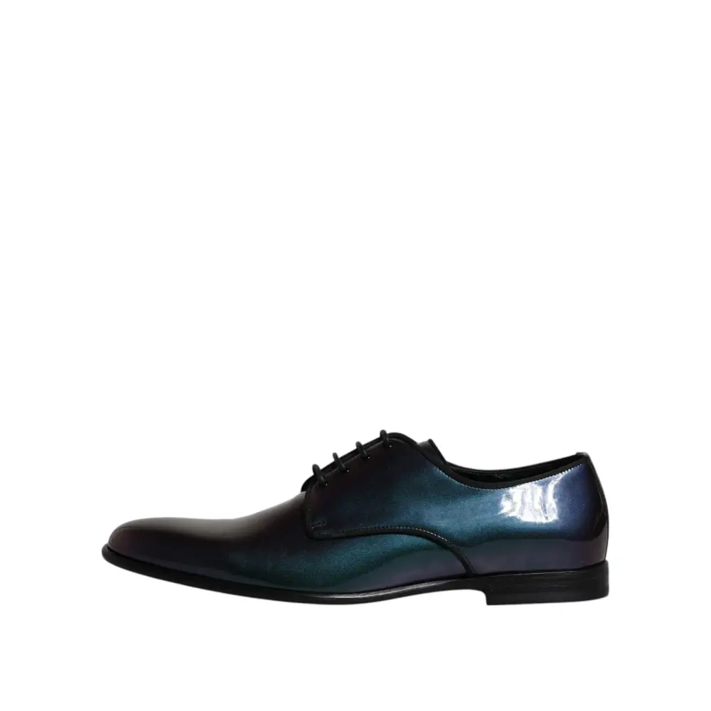 Dolce & Gabbana Peacock Lackleder Derby Männer Kleid Schuhe - EU44/US11