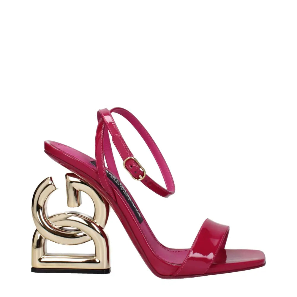 Dolce & Gabbana Pinke Leder-Stilettosandalen - EU35.5/US5.5