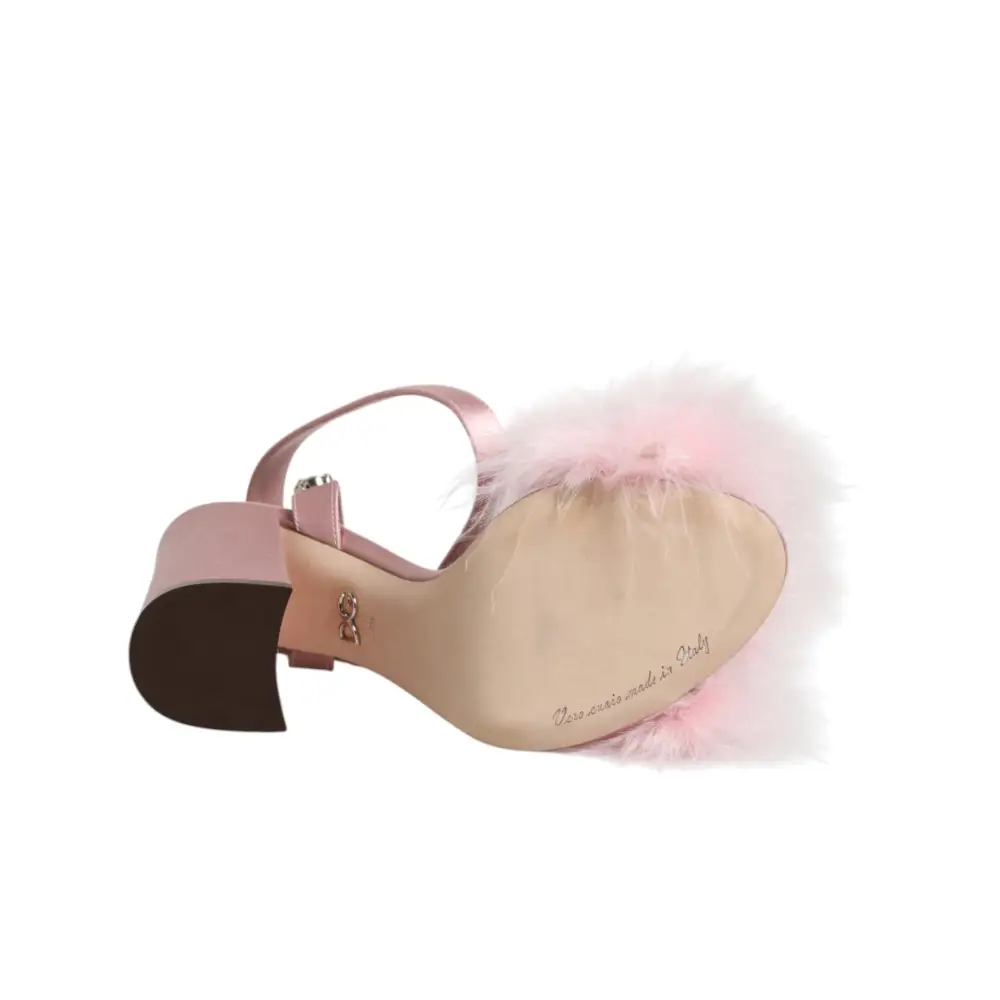 Dolce & Gabbana Pinke Sandalen mit Pailletten und Knöchelriemen