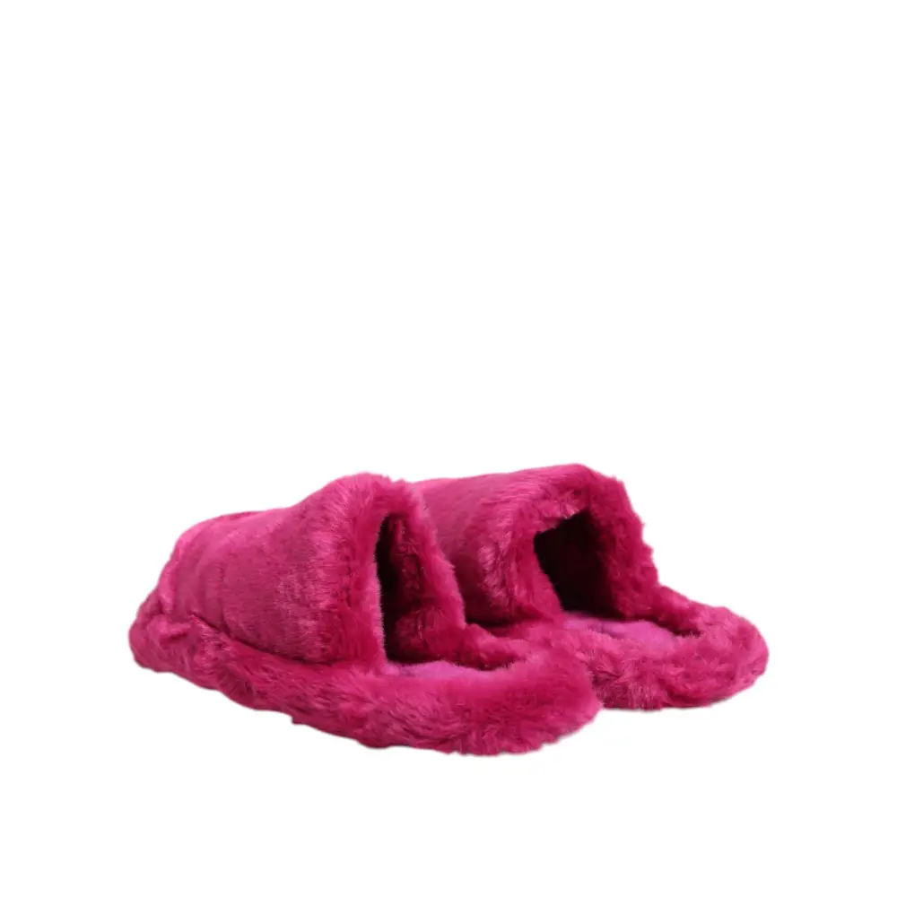 Dolce & Gabbana Rosa Acryl Kunstfell Herren Flats Sandalen Schuhe