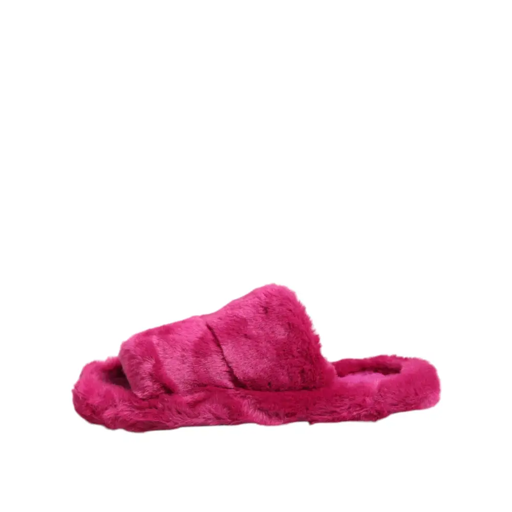 Dolce & Gabbana Rosa Acryl Kunstfell Herren Flats Sandalen Schuhe