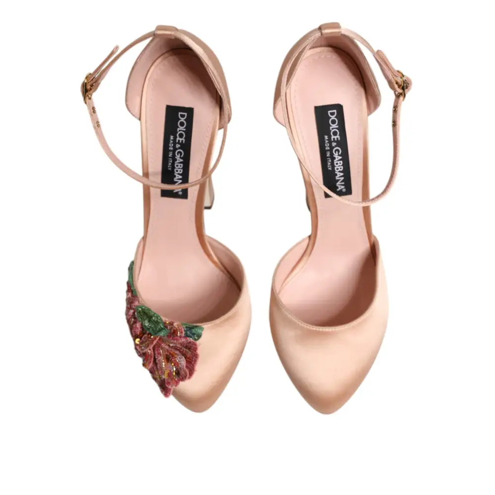 Dolce & Gabbana Rosa Blockabsatz Knöchelriemen Sandalen Schuhe - EU42/US11.5