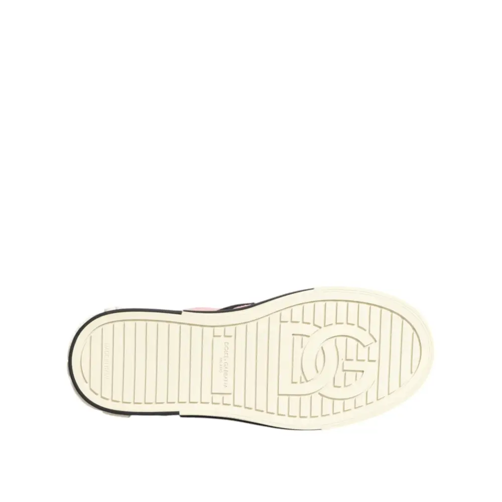 Dolce & Gabbana Rosa gesteppte Nylon Slip-On Sneaker Schuhe