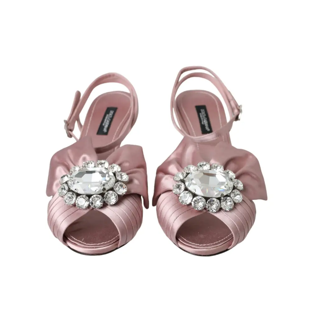 Dolce & Gabbana Rosa Keira Crystal Heels Sandalen Schuhe - EU36.5/US6