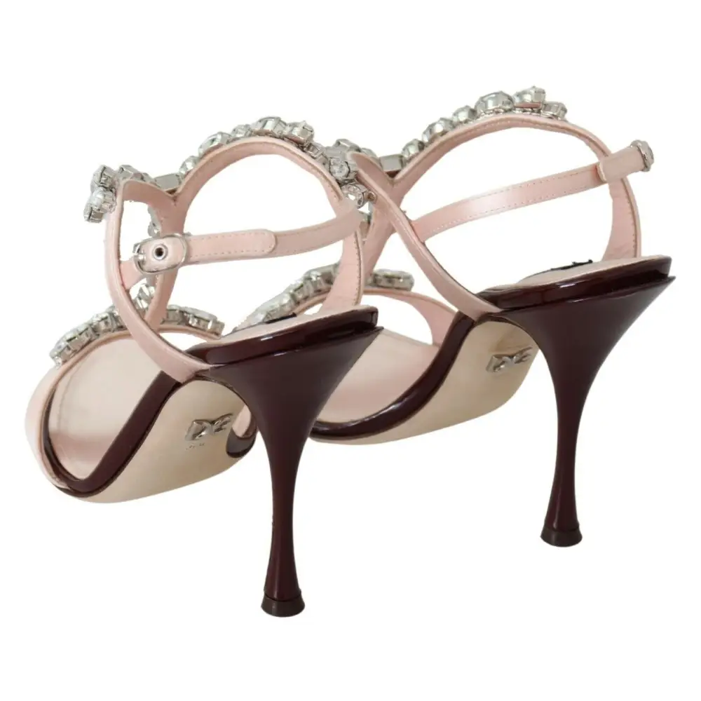 Dolce & Gabbana Rosa Kristalle Heels Keira Sandalen