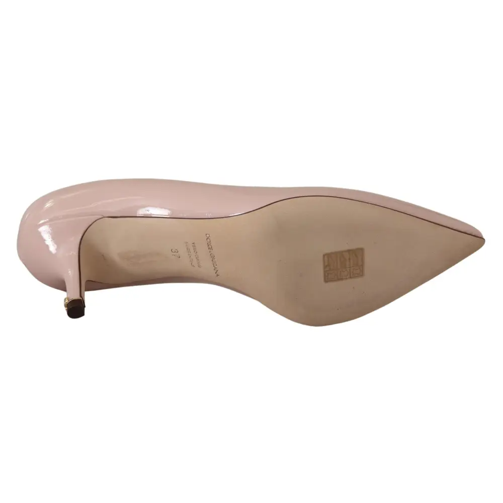 Dolce & Gabbana Rosa Lackleder Kitten Heels Pumps Schuhe - EU37/US6.5