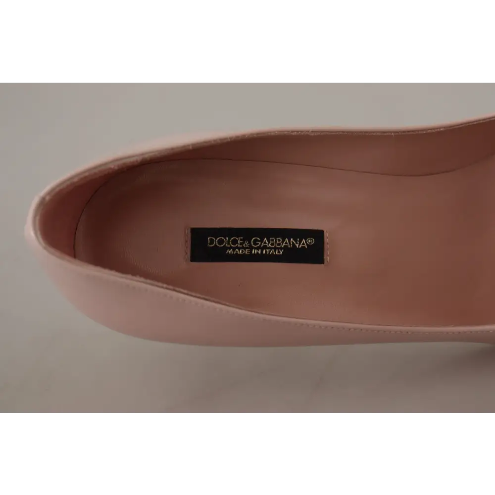 Dolce & Gabbana Rosa Lackleder Kitten Heels Pumps Schuhe - EU37/US6.5