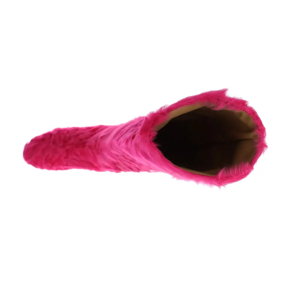 Dolce & Gabbana Rosa Lammfell-Lederstiefel flach - EU38/US7.5