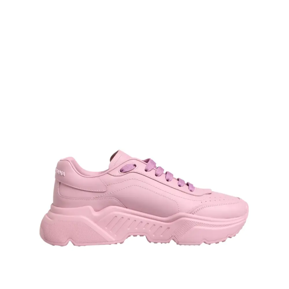Dolce & Gabbana Rosa Leder Daymaster Low Top Sneakers Schuhe - EU41/US8