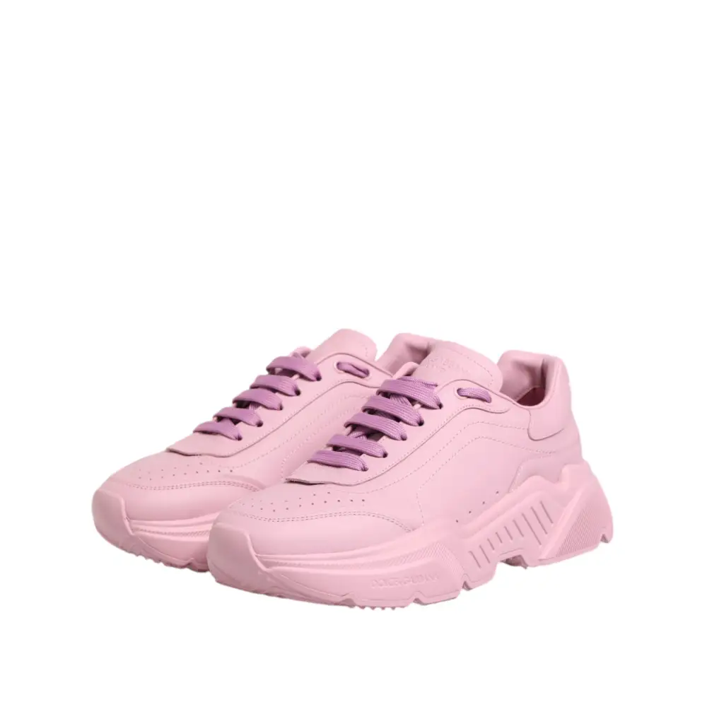 Dolce & Gabbana Rosa Leder Daymaster Low Top Sneakers Schuhe - EU41/US8