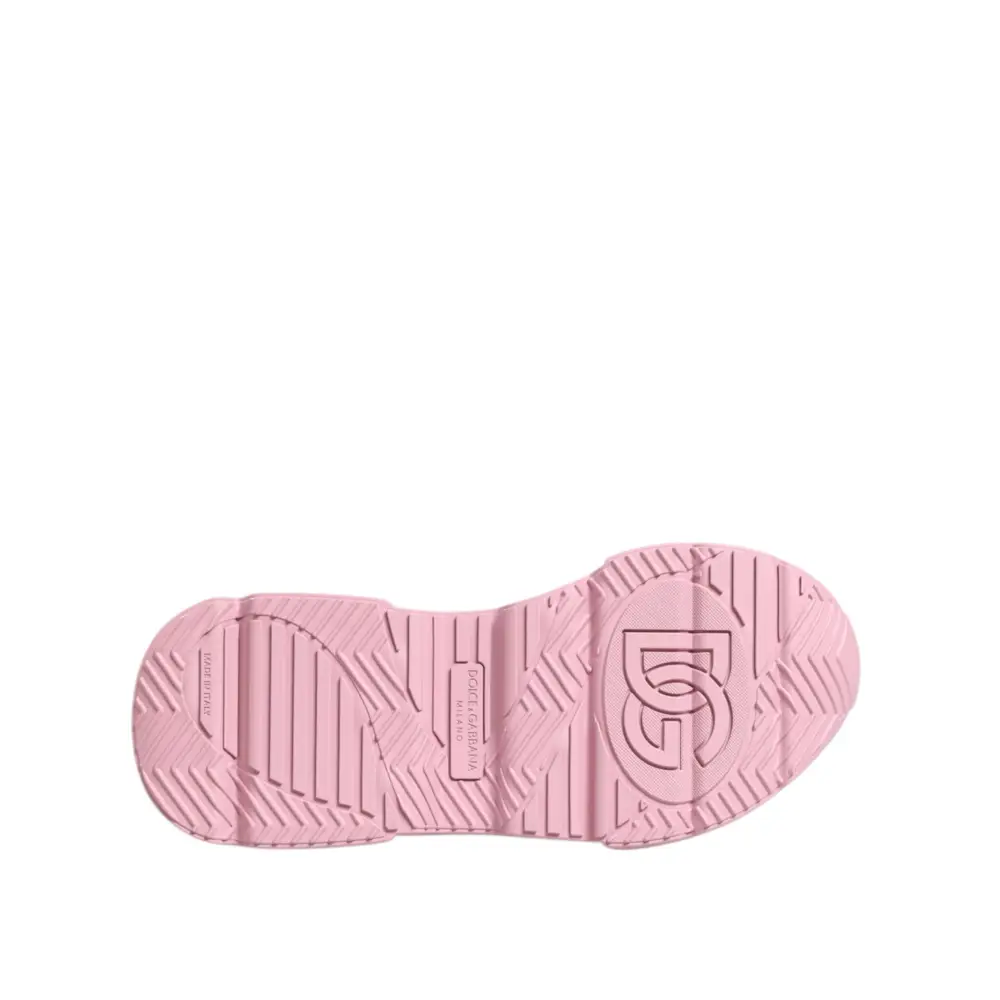 Dolce & Gabbana Rosa Leder Daymaster Low Top Sneakers Schuhe - EU41/US8