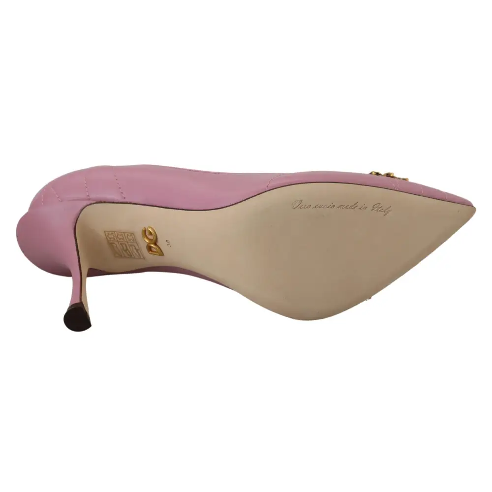 Dolce & Gabbana Rosa Leder Herz DEVOTION Heels Pumps Schuhe