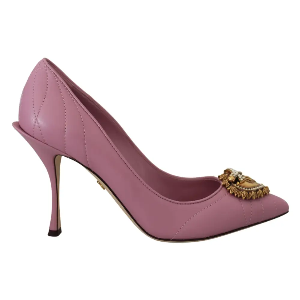 Dolce & Gabbana Rosa Leder Herz DEVOTION Heels Pumps Schuhe - EU35.5/US5