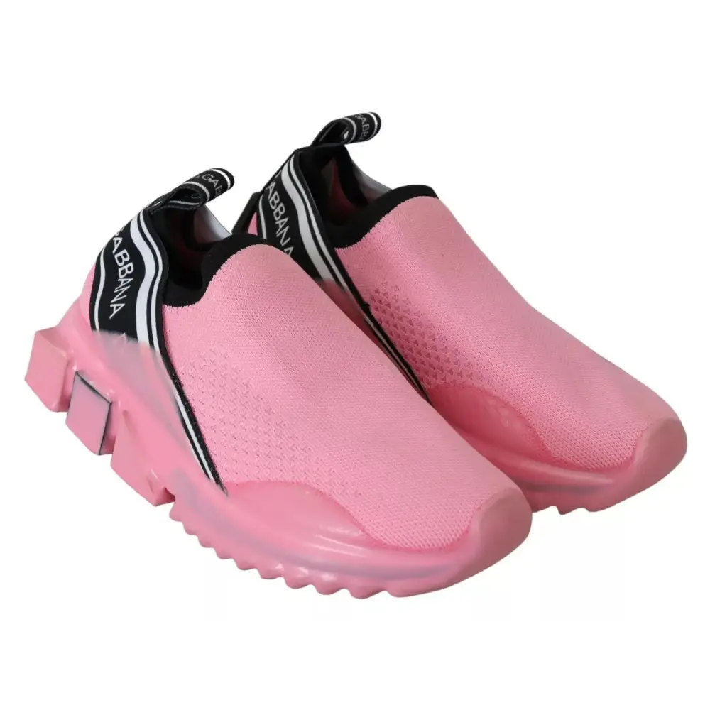 Dolce & Gabbana Rosa Low Top Sorrento Sneakers Slip On Freizeitschuhe