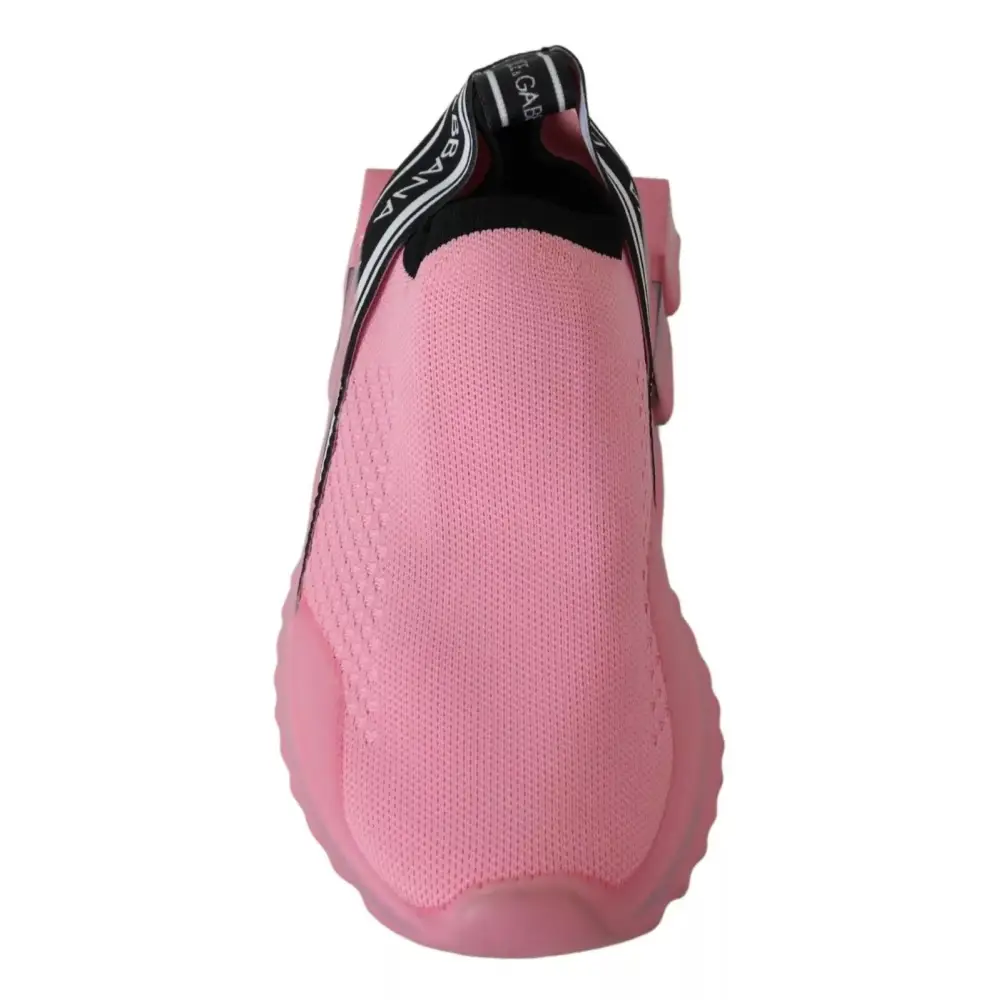 Dolce & Gabbana Rosa Low Top Sorrento Sneakers Slip On Freizeitschuhe