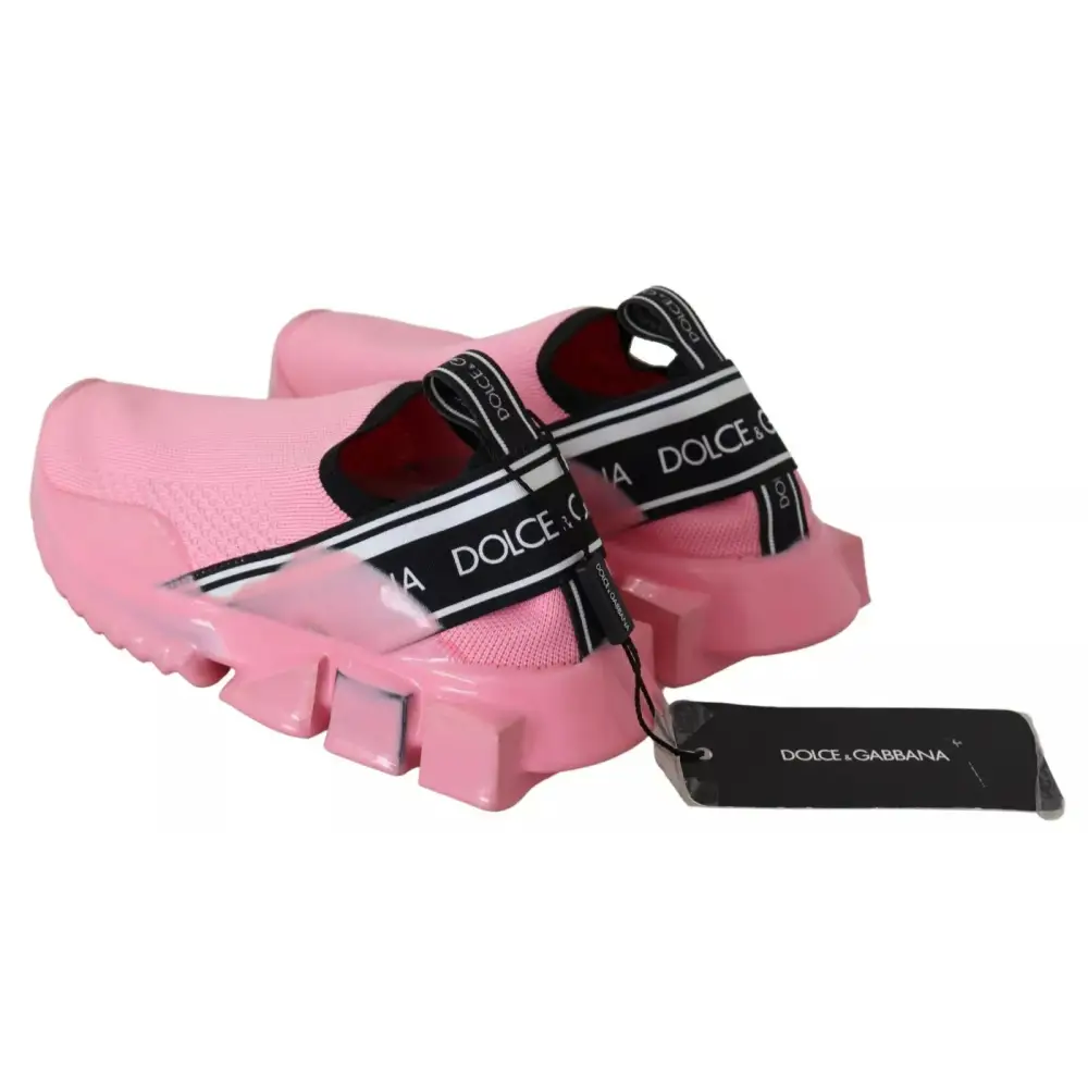 Dolce & Gabbana Rosa Low Top Sorrento Sneakers Slip On Freizeitschuhe