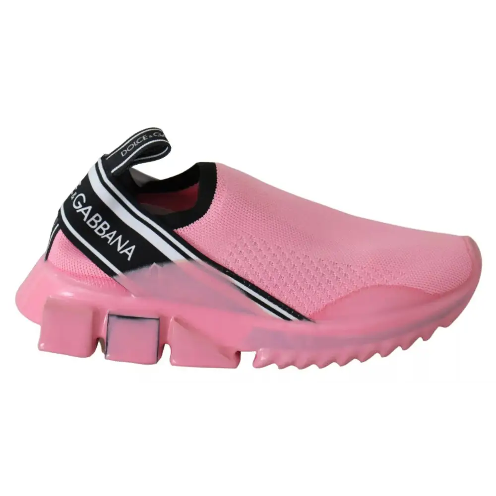 Dolce & Gabbana Rosa Low Top Sorrento Sneakers Slip On Freizeitschuhe