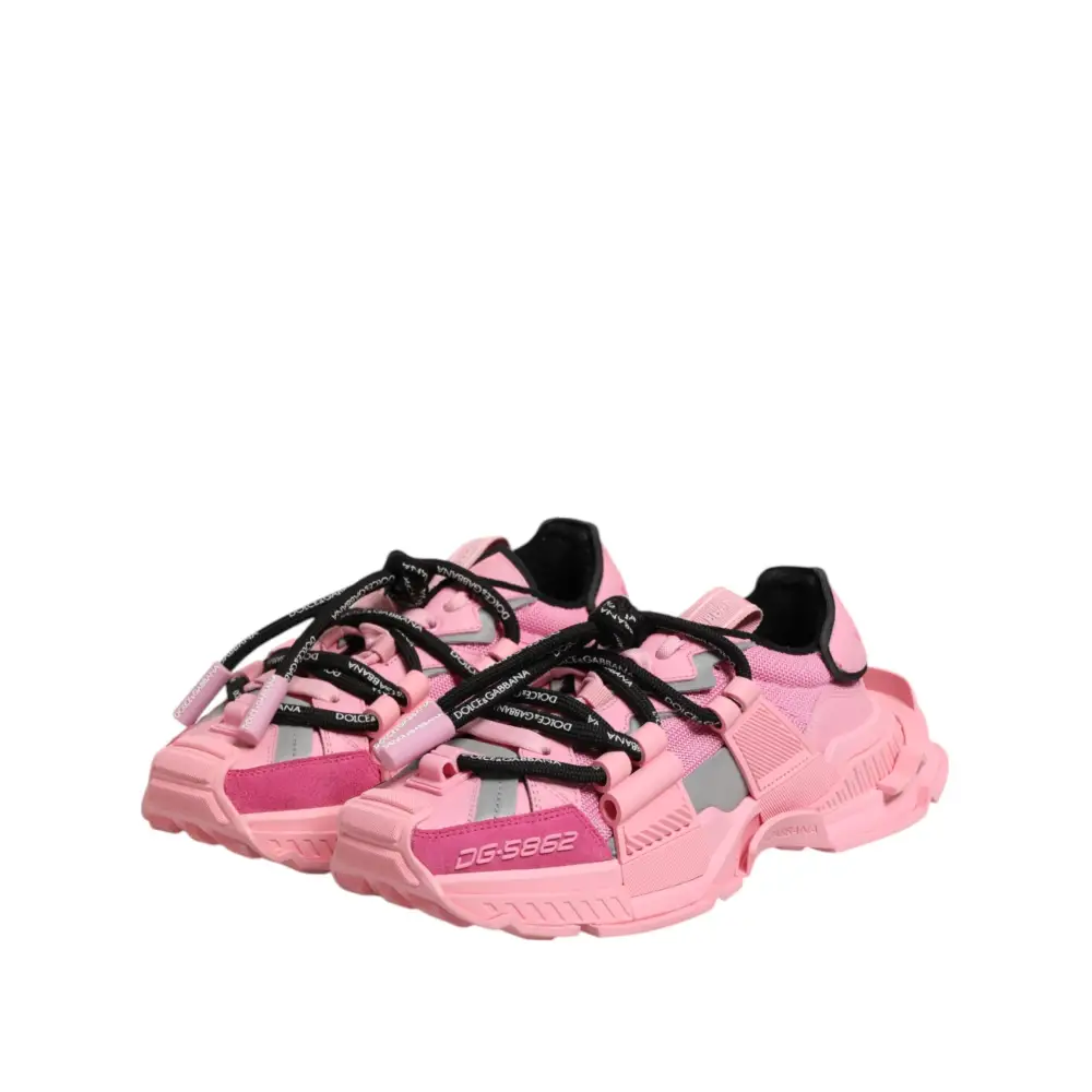 Dolce & Gabbana Rosa Low Top Space Frauen Turnschuhe Schuhe