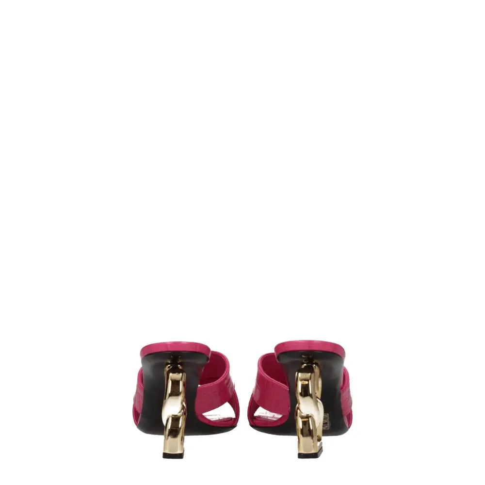 Dolce & Gabbana Rosa Sandalen mit Plateauabsatz aus Leder - EU37/US7