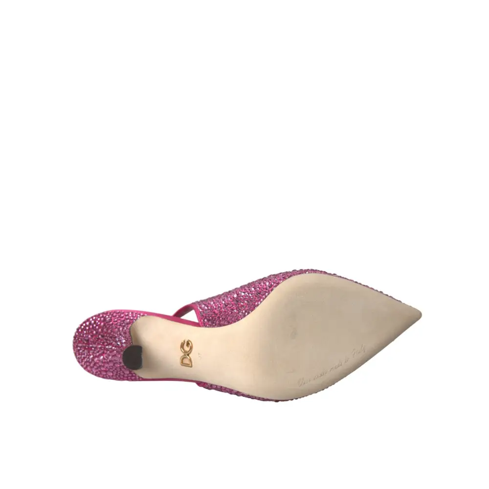 Dolce & Gabbana Rosa Slingbacks Kristall Pumps Schuhe