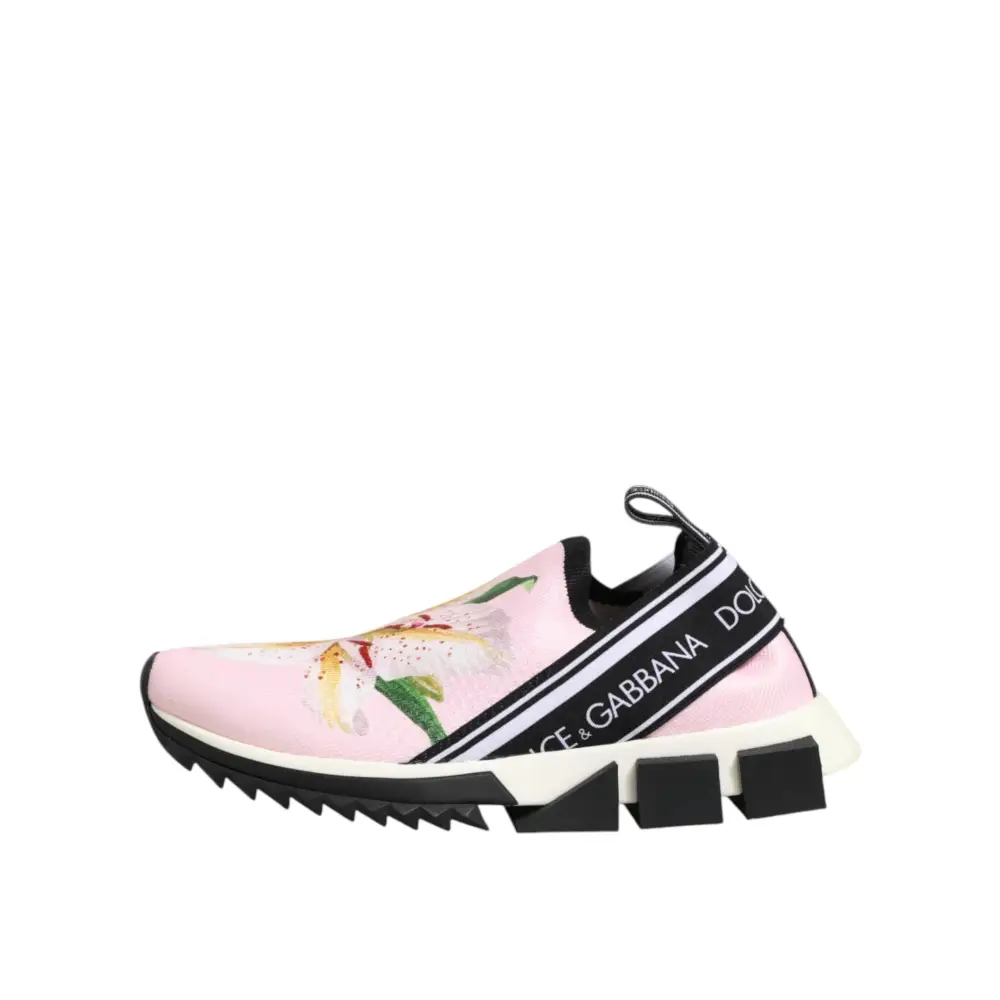 Dolce & Gabbana Rosa Sorrento Sneaker mit Blumenmuster - EU37/US6.5