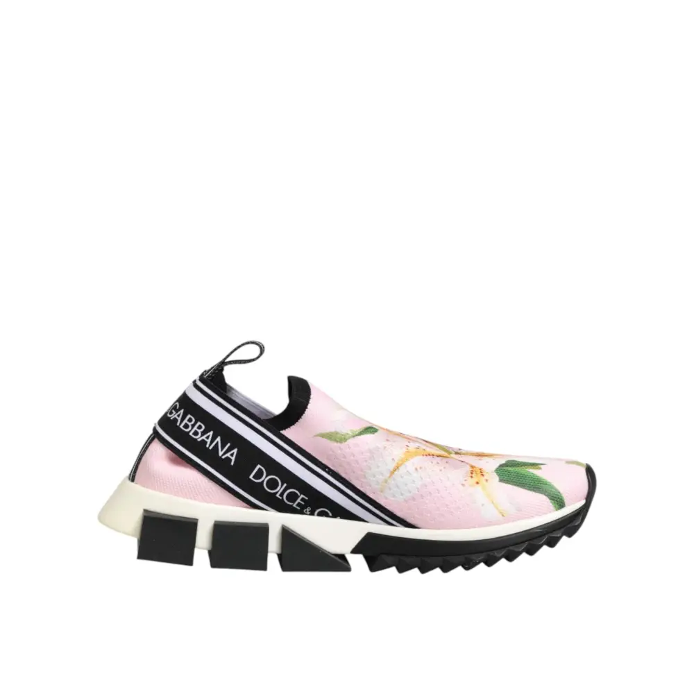 Dolce & Gabbana Rosa Sorrento Sneaker mit Blumenmuster - EU37/US6.5