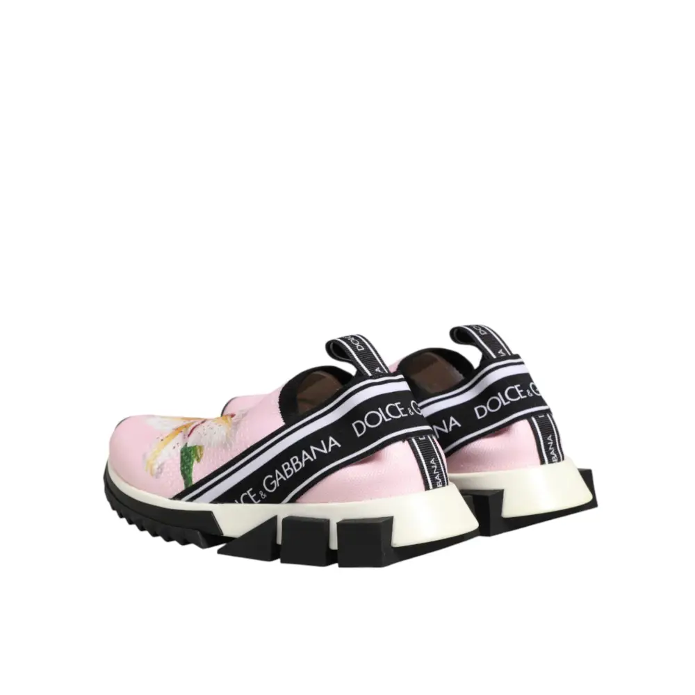 Dolce & Gabbana Rosa Sorrento Sneaker mit Blumenmuster - EU37/US6.5