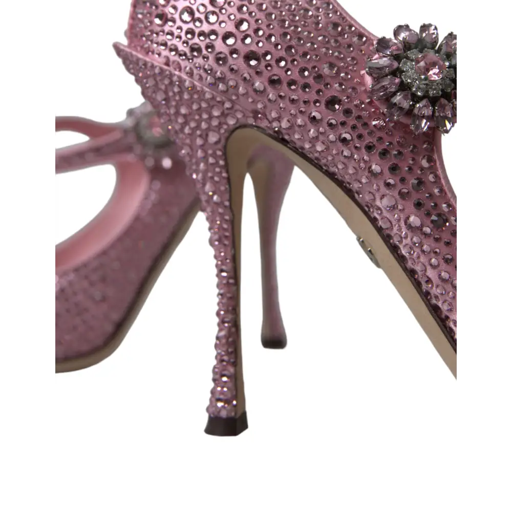 Dolce & Gabbana Rosa Strass Kristall Heels Pumps Schuhe - EU40.5/US10