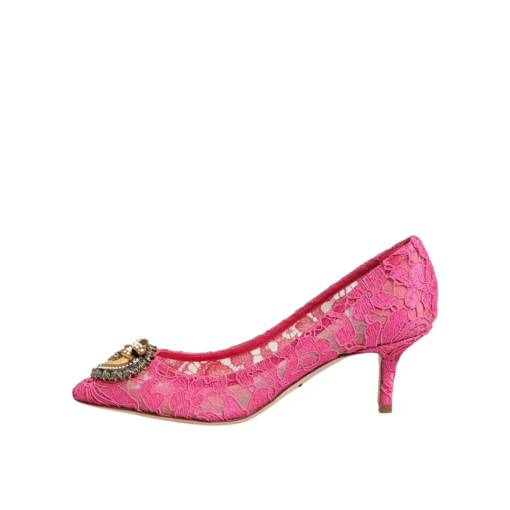 Dolce & Gabbana Rosa Taormina Spitze DEVOTION Pumps - EU35.5/US5