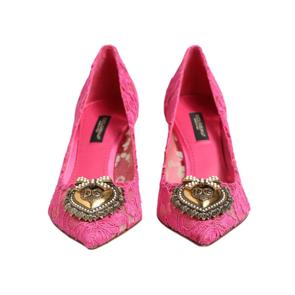 Dolce & Gabbana Rosa Taormina Spitze DEVOTION Pumps - EU35.5/US5
