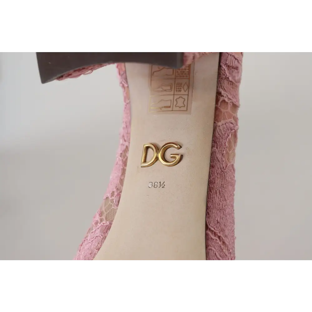 Dolce & Gabbana Rosa Taormina Spitze Kristall Pumps Pastell Schuhe